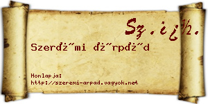 Szerémi Árpád névjegykártya